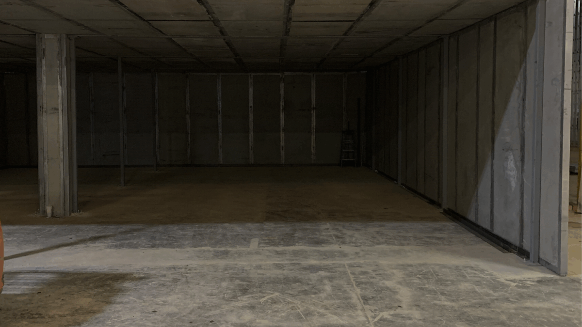 Lightweight modular vault under construction