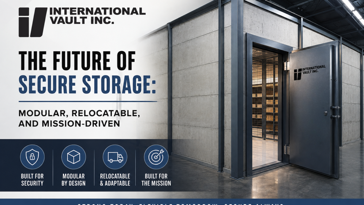 Large modular vault system installed inside a commercial facility supporting secure storage and mission-critical operations.